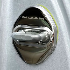 TADOKAPATU Toyota New NOAH 90 Series Striker Cover, Door Lock Cover, Plating, Accessories, Interior Parts, Stainless Steel, 4 Pieces, Easy Installation, Silver NOA-MGY