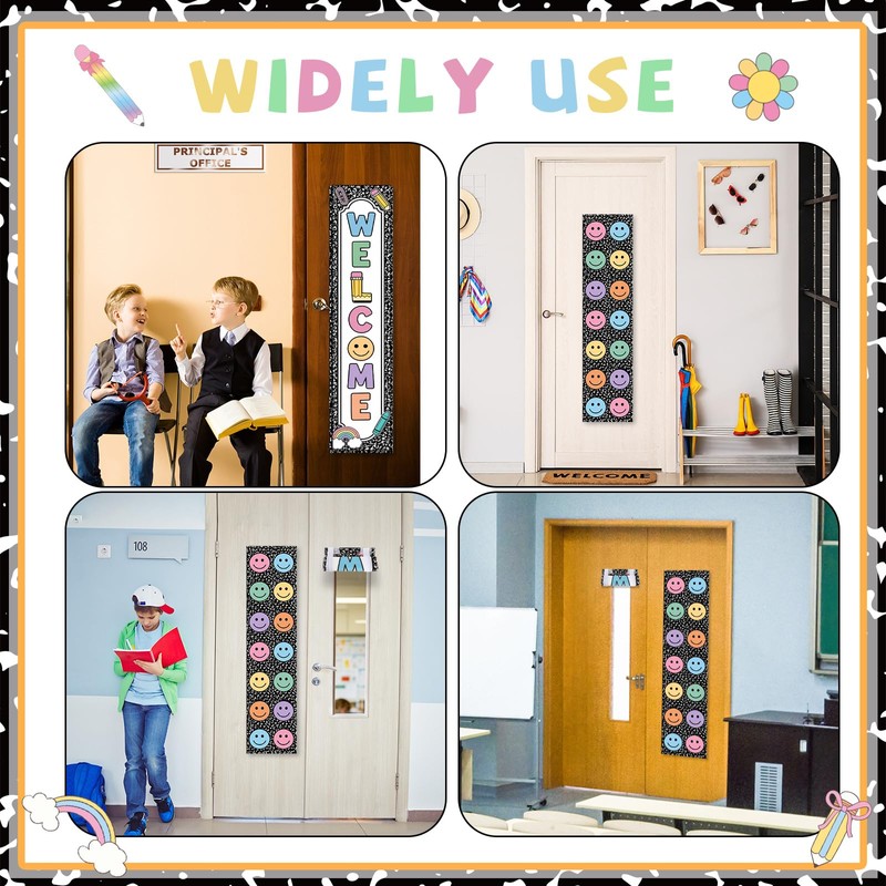 2 Pcs Composition Notebook Classroom Door Window Cover Smiley Face