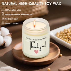 Thank You Gifts for Women, Men, Hostess, Couple, Appreciation Gifts for Teacher Coworker Employee Boss - a Little Candle to Say A Big Thank You, Lavender Scented Candle with Gift Box