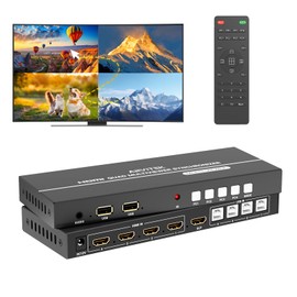 Arvitek HDMI KVM Switch 4 Port w/Multi-Viewer, 4K@30Hz Quad HDMI Multiviewer Switch 4x1 with PIP, POP, 3.5mm Audio Output, 6 Viewing Modes, Quick View for Security Camera, PC, Laptop, Fire Stick, Roku