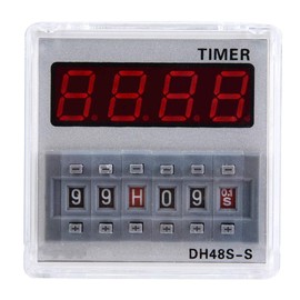 DH48S-S Programmable Delay Time Relay, 8-Pin, Digital LCD Display, 0.1S-99H Timer, 12V AC/DC