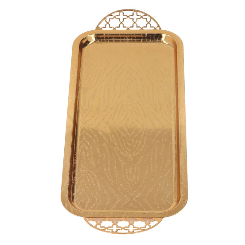 Serving Tray Gold Retro Light Luxury Oblong Water Cup Tea
