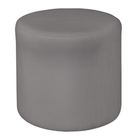 Regency Logan Plush Round Ottoman, Grey