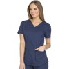 Dickies Dynamix Womens Tops, Athletic-Inspired V-Neck Scrub Top with Four-Way