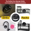 Stainless Steel Smiley Face Sponge Holder with Adhesive Hook -
