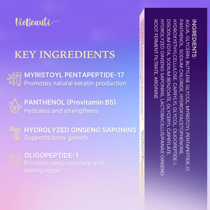 Suero De Crecimiento De Pestañas Premium Viebeauti: Fórmula