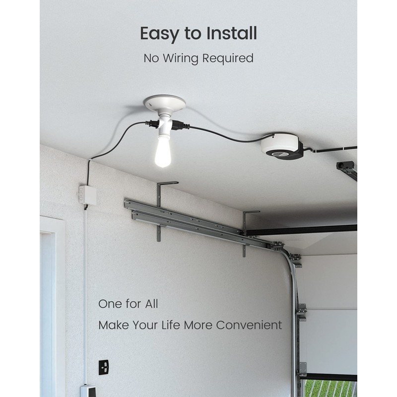 2-Pack Light Socket to Plug Adapter, JACKYLED E26/E27 3 Prong