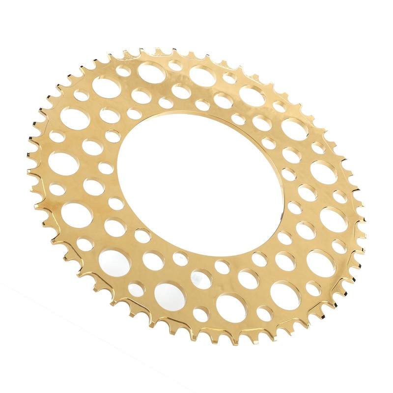 Folding Bicycle Chainwheel Smooth Fastness AntiCorrosion Wearproof Bike Chainring(Titanium Gold