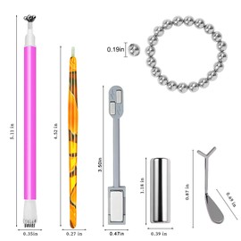 XEAOHESY 24 Pcs Cat Eye Magnet for Nails + 3 Y-Shaped Metal Brackets for Heart Cat Eye Effect Cylindrical Nail Magnet Magnetic Beads Magnet Double Ended Flower Magnet Stick for Cat Eye Nail Polish