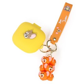 Case for Beats Fit Pro Earbuds, Suublg Cartoon Silicone Charging Case Protective Cover with Cute Doll Keychain Anti-Lost Lanyard for Beats Fit Pro Wireless Headphones