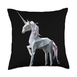 Origami Master Folding Paper Craft Origami Unicorn Japanese Art Paper Folding Artist Throw Pillow, 18x18, Multicolor