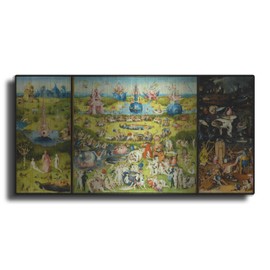 Luxe Metal Art 'The Garden of Earthly Delights - Triptych' by Hieronymus Bosch, Metal Wall Art, 24"x12"
