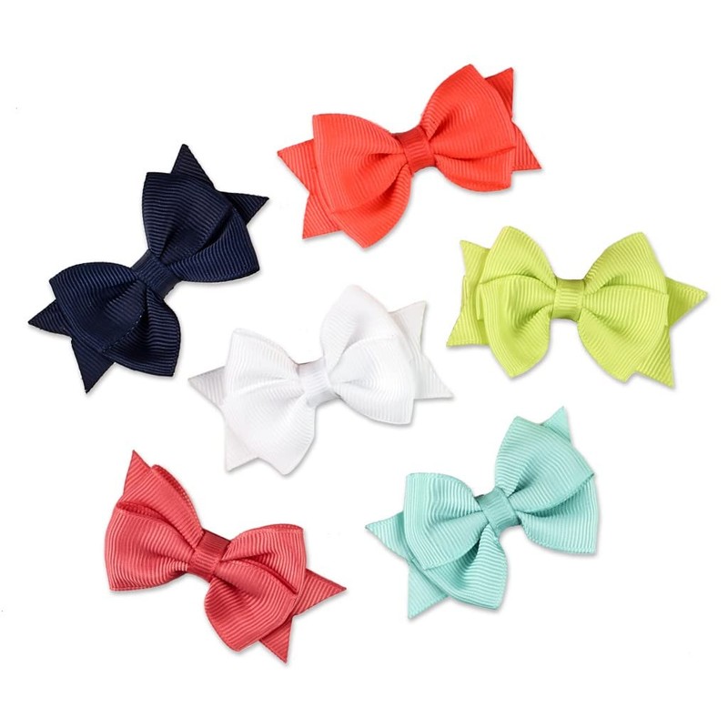 Scunci Toddler Assistant Bow Hair Clips, 6 Count