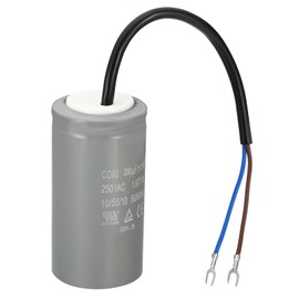 PATIKIL CD60 Running Capacitor, 200uF 110-250V 2 Wires 50/60Hz Motor Starting Capacitor 100x50mm for Air Compressor Motor Starts Running, Grey