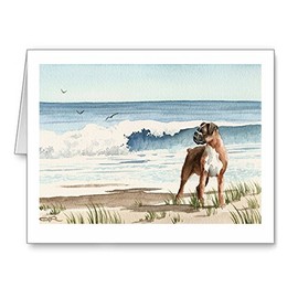 DJ Rogers Fine Art Boxer At The Beach - Set of 10 Note Cards With Envelopes