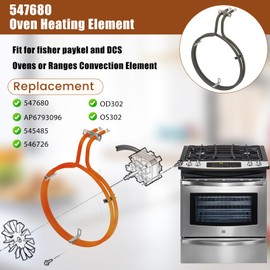 547680 Oven Heating Element,Replace with AP6793096 545485 546726,fit for fisher paykel and DCS Ovens or Ranges Convection Element,fit for OD302 OS302,547680 Element Heater for Ovens Cooktop,3 YR GNTEE