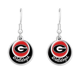 FTH 55427 Georgia Bulldogs Double Disk Earrings