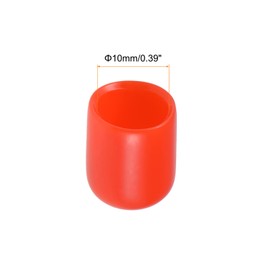 Rebower 20pcs Screw Thread Protector Covers Rubber End Caps Screws Bolts Metal Tube Rod Furniture 10mm Inner Diameter Red