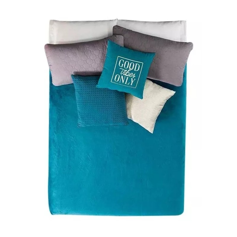 Vianney Cobertor Ligero King Size Azul Turquesa Elegante Vianney