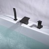 Beiyi Waterfall Roman Tub Faucet with Hand Shower Matte Black