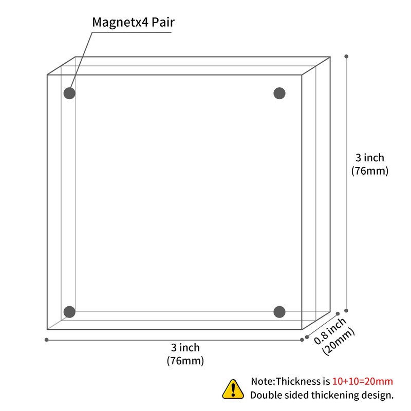 Sezanrpt 3 Pack Acrylic Picture Frames 3x3, 3 x 3