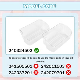 Kojem 240324502 AP2549806 Replacement Refrigerator Door Bin Shelf Compatible with Frigidaire Kenmore Electrolux Refrigerator Replacement for 844402 PS429767 AP429767 2 PCS Clear
