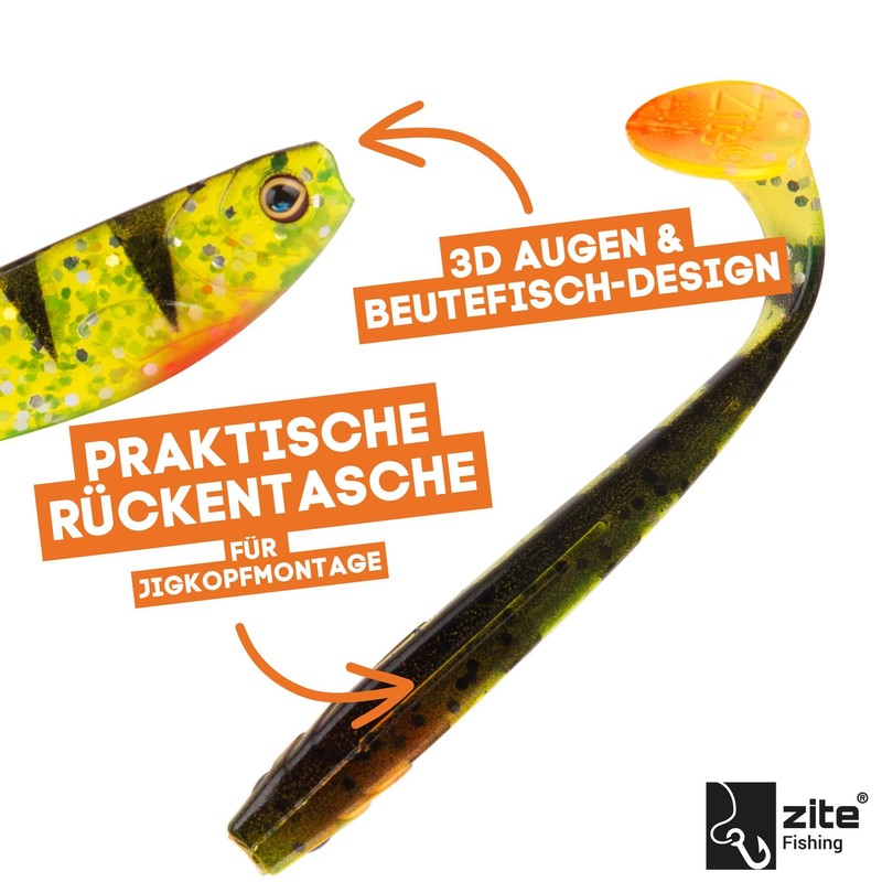 Zite Fishing Inzite Pershad 8 cm - Gummiköder für Hecht-Angeln -