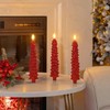 Homemory 3 Pcs Christmas Tree Candles with Remote, Waxy Flameless