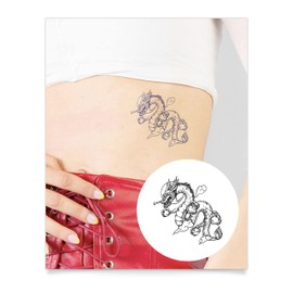 Inkbox Temporary Tattoos, Semi-Permanent Tattoo, One Premium Easy Long Lasting, Water-Resistant Temp Tattoo with For Now Ink - Lasts 1-2 Weeks, Yong, 4 x 4 in