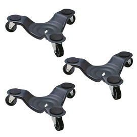Rocky Mountain Goods 3 Wheel Furniture Dolly with Casters - 12” - 300 Pound Capacity - Larger Wheels for Easier Moving - Moving Dolly with Caster Steel Ball Bearings - Cushion Pads (3 Pack)