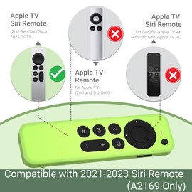 BVMGTT Remote Case for Apple TV Siri Remote 4K 2021-2023 (A2169 Only) | Anti-Slip Silicone Cover | Full Button Access | Lightweight Protection for Families, Kids/Pets & Travel
