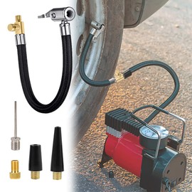 Jiuxuerim Tyre Pump Hose Car Tire Hoses Inflator Connector Push on Inflator Pump Hose Adapter with Valve Adaptors for Bicycle Motorcycle Car (20cm/7.8inch)
