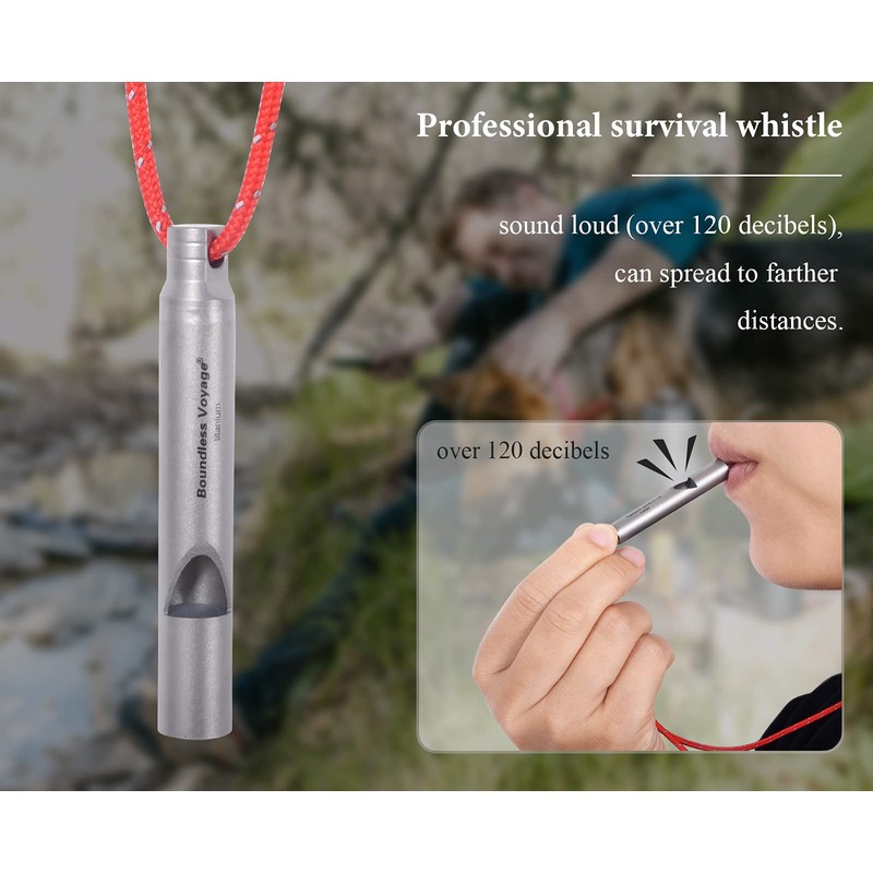iBasingo Titanium Whistle Outdoor Camping Hiking Hunting Climbing Emergency Survival