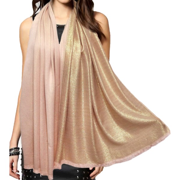 Gragengs Women's Sparkling Metallic Pashmina Shawls and Wraps Long Party