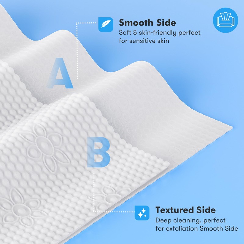 Beauntangly Disposable Face Towel, Lint-Free Biodegradable Face Towelettes, Soft &