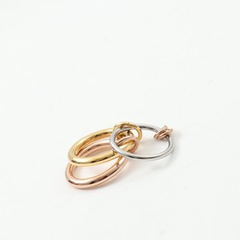 Shapes Studio Trio Linked Ring, Link Ring (Acacia), stackable Ring, Minimalism style for women, Never Tarnish (Three Band (one gold, one rose gold and one silver), 8)