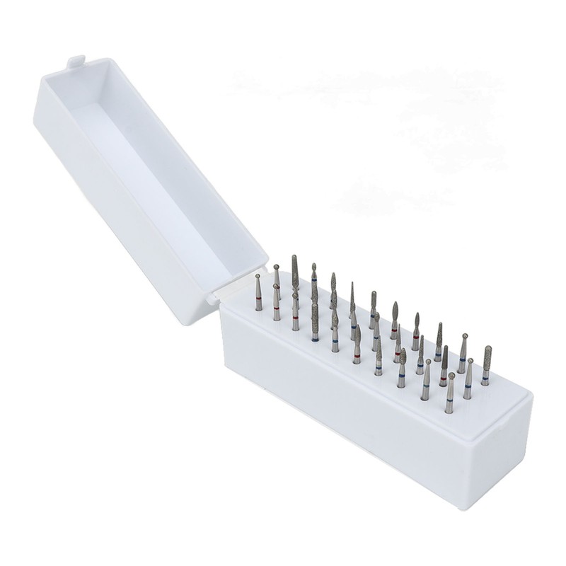 30 Holes Nail Drill Bits with Dustproof Organizer Stainless Steel