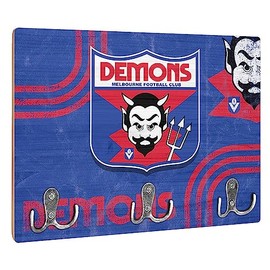 Melbourne Demons AFL Footy Key Rack 20 x 25cm MDF