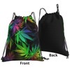 Richugui Colourful Leaf Drawstring Backpack Weeds Drawstring Bags Sports Gym