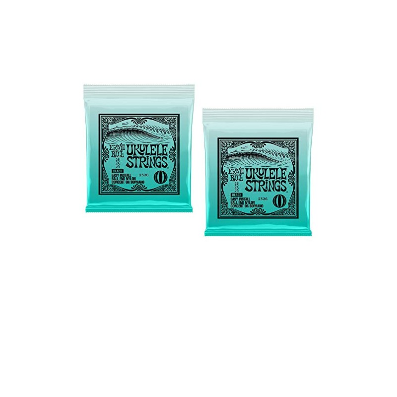 Ernie Ball 2326 Black Nylon Concert Soprano Ukulele Strings (Pack