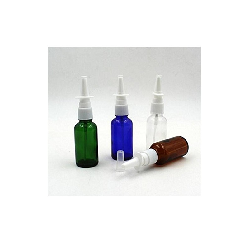30ml 6PCS /1 Ounce Amber Glass Empty Nasal Sprayers Bottle