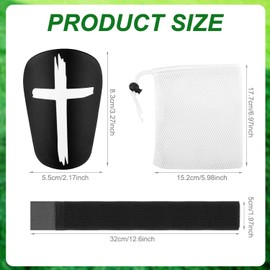 2 Pairs Miniature Soccer Shin Guards, 3.27x2.17 Inch Extra Mini Football Shin Pads with Shin Guard Straps Protective Equipment for Teenagers Adults Boys Girls (Cross Style)