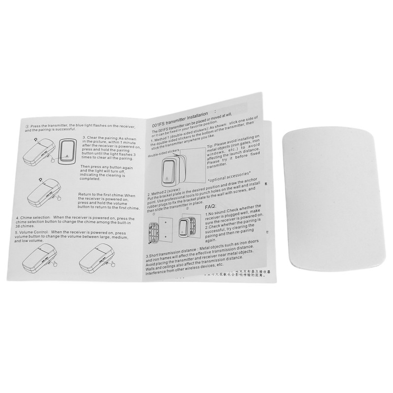 Wireless Doorbell Battery Free Self Generating Waterproof Mini Doorbell AC