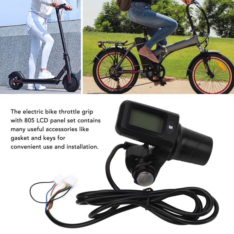 805 LCD Display Panel Throttle Grip Set Electric Bike Scooter