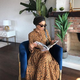 DRESHOW 1 Piece African Women's Turban Braid Headwear Headscarf Chemo Cap Pre-Tied Beanie Hat Head Wrap Sleep Hat, 1 x double twisted braid: black