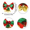 Moños Navideños Mini con Cascabeles 20 Piezas, 4 Estilos Tela