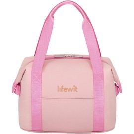 Lifewit Insulated Lunch Box for Women, Lightweight Puffy Tote Bag Reusable Lunch Bag Soft Cooler, Large Lunchbox for Work Travel for Women Adults, 6L Pink