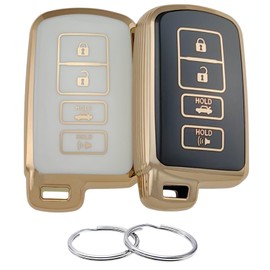 REPROTECTING TPU Key Fob Cover Compatible with 2012-2019 Toyota Avalon Camry Corolla Highlander RAV4 (Black/White)