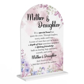 Mother Daughter Gift Mothers Day Gifts Birthday Gifts for Mom from Daughter Best Mom Ever Gifts Clear Acrylic Mothers Day Decorations Sign for Home Office Desk Table Shelf 7 x 5 inches