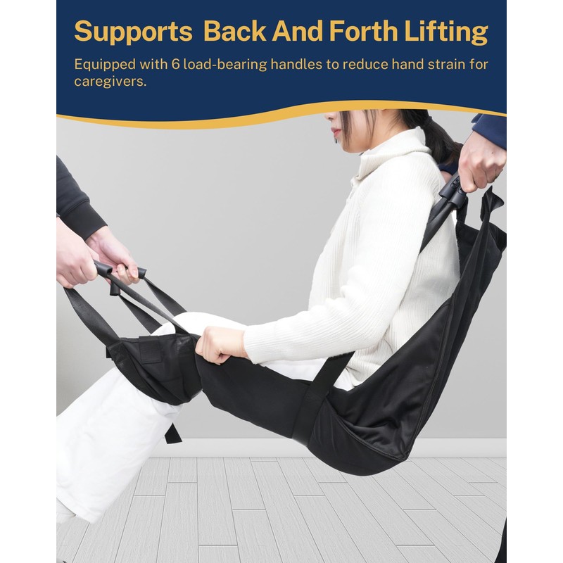 Wheelchair Transfer Sling, Patient Lift Sling with Handles, Portable Mobility
